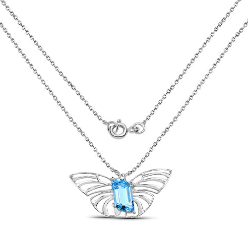 Avera Group 10.62 ct Swiss blue topaz pendant, view 2