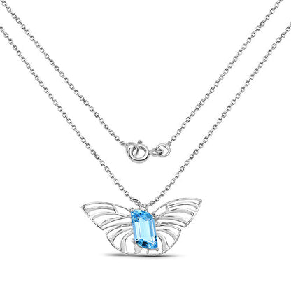 Avera Group 10.62 ct Swiss blue topaz pendant, view 2