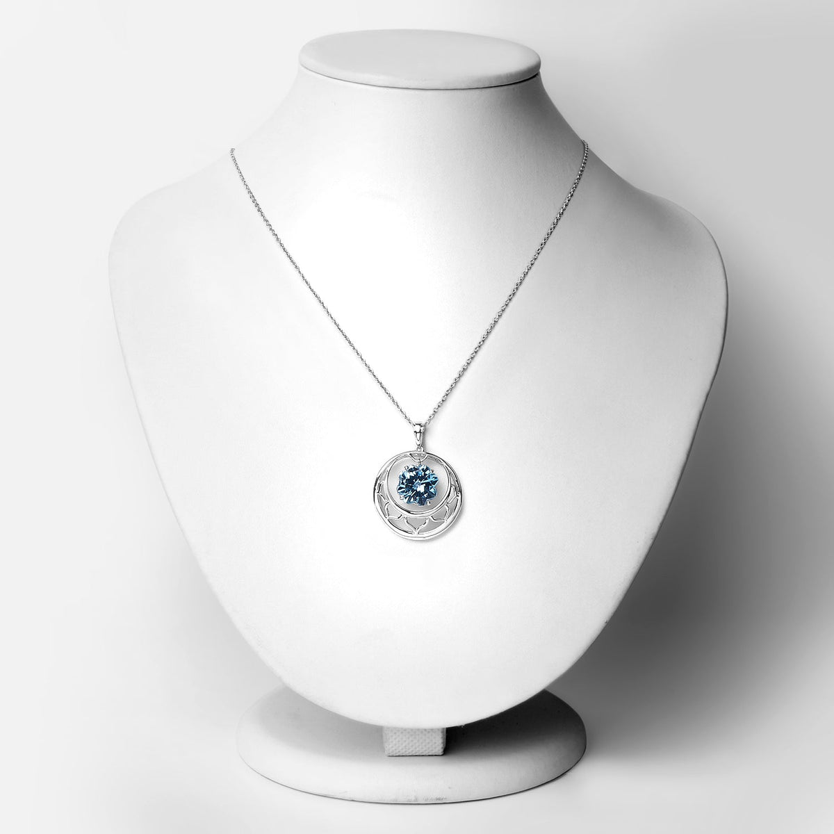 8.75 Carat Genuine Swiss Blue Topaz .925 Sterling Silver Pendant by Avera Group