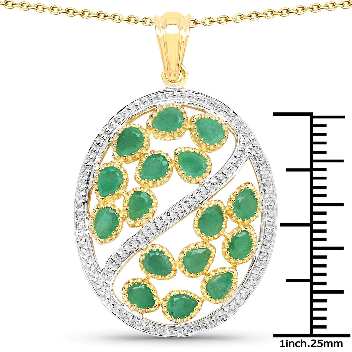2.24 carat pear emerald pendant by Avera Group, view 3