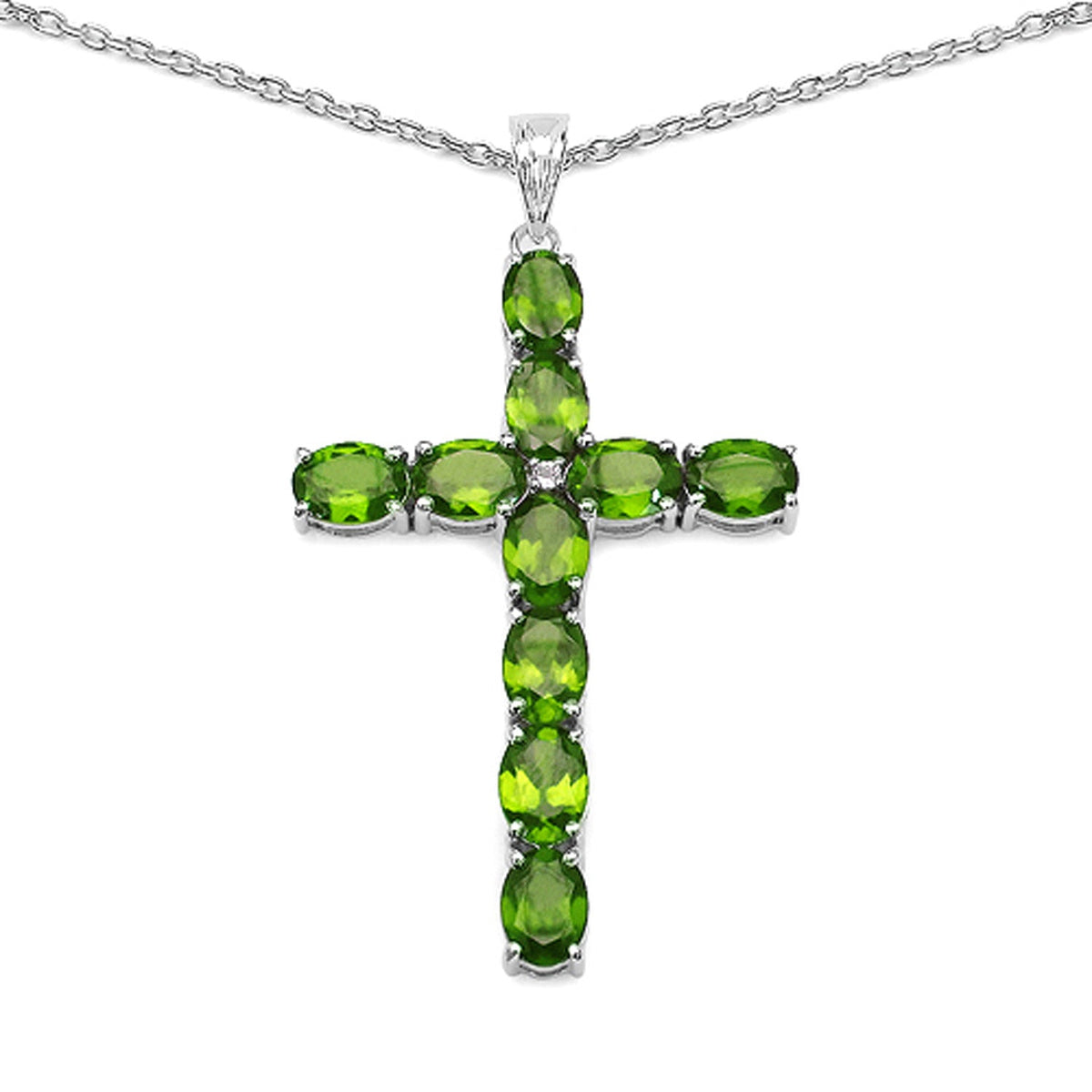 8.32 ct peridot and white topaz .925 sterling silver pendant by Avera Group