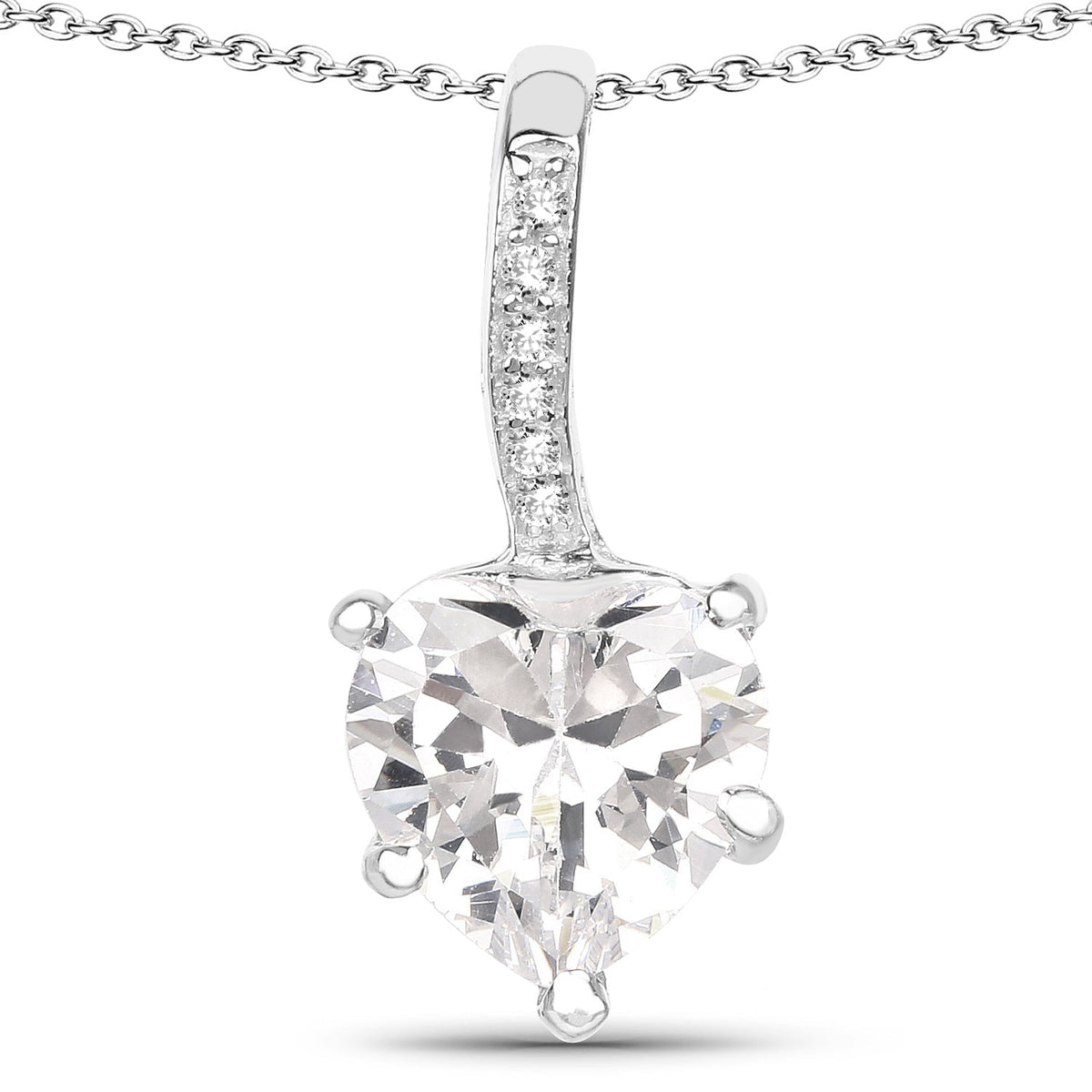 4.46 Carat Genuine White Cubic Zirconia .925 Sterling Silver Pendant by Avera Group