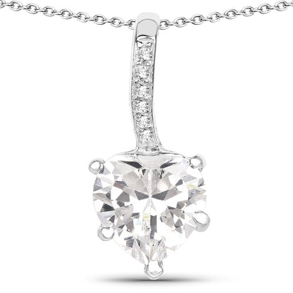 4.46 Carat Genuine White Cubic Zirconia .925 Sterling Silver Pendant by Avera Group