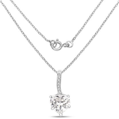 4.46 Carat Genuine White Cubic Zirconia .925 Sterling Silver Pendant by Avera Group
