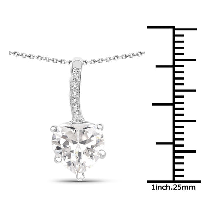 4.46 Carat Genuine White Cubic Zirconia .925 Sterling Silver Pendant by Avera Group