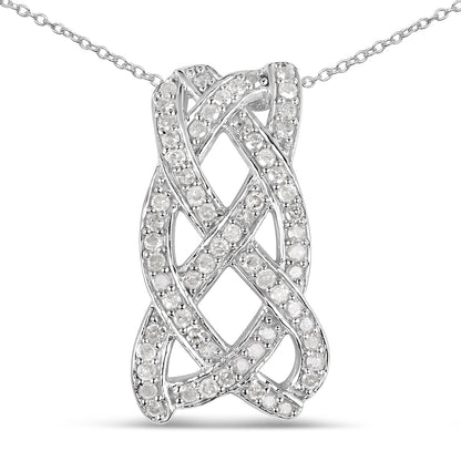 Avera Group 0.54 ct genuine white diamond pendant in .925 sterling silver