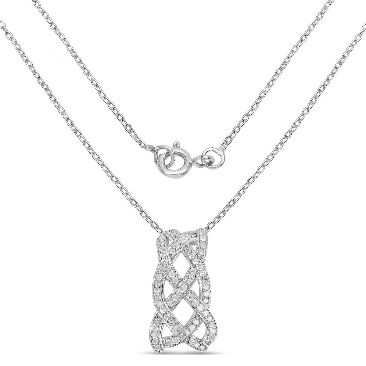Avera Group 0.54 ct genuine white diamond pendant in .925 sterling silver