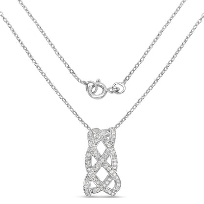 Avera Group 0.54 ct genuine white diamond pendant in .925 sterling silver