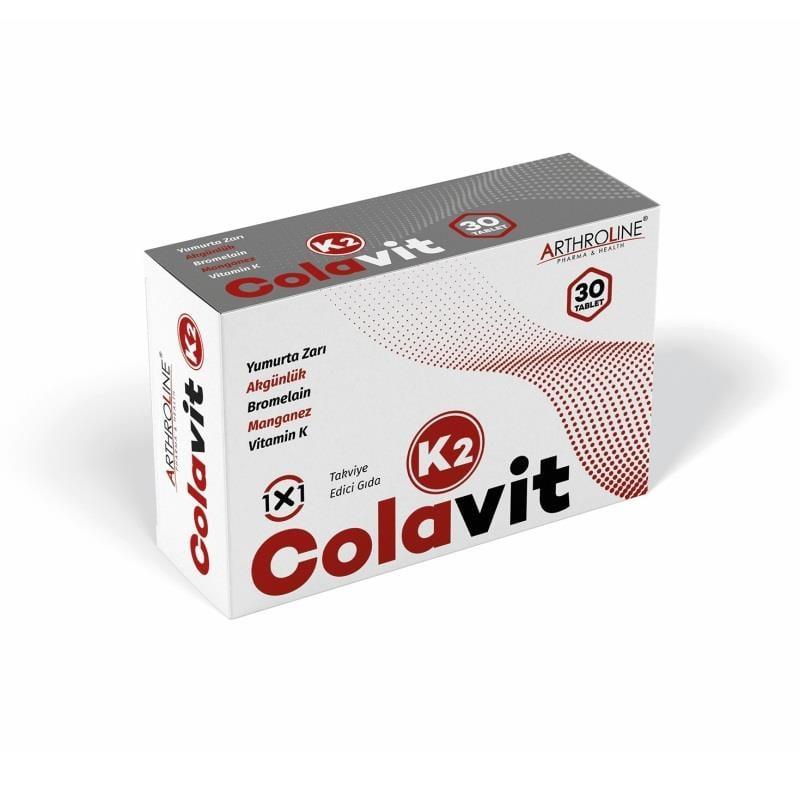 Colavit K2 Vitamin Supplement for Bone Health 30 Tablets by Beauty Care Bag