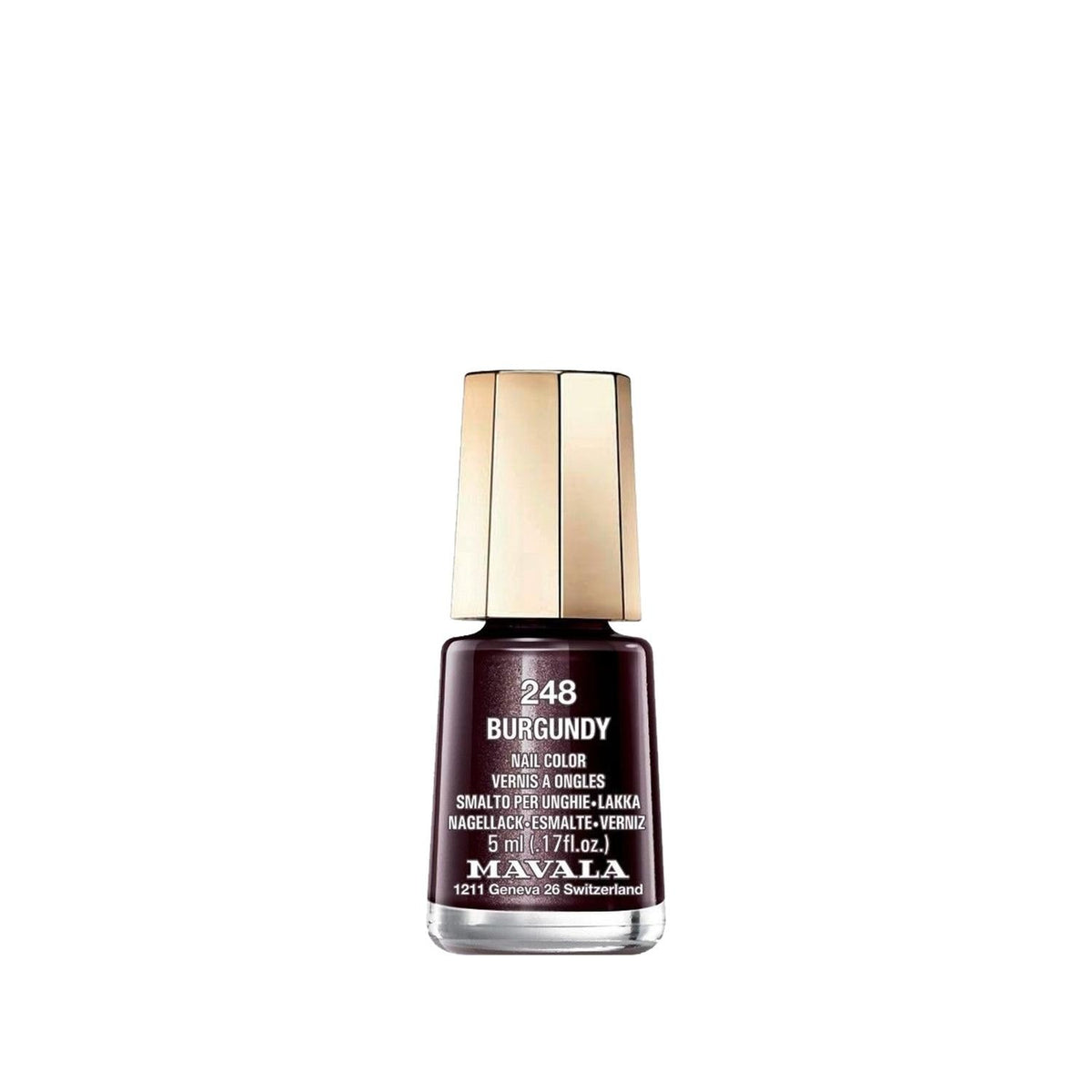 Mavala Mini Color 248 Burgundy Nail Polish - Portable, Travel-Friendly, High-Quality Burgundy Shade by Beauty Care Bag