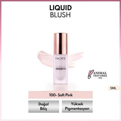 Note Liquid Highlighter Moisturizing Glow 100 Soft Pink by Beauty Care Bag