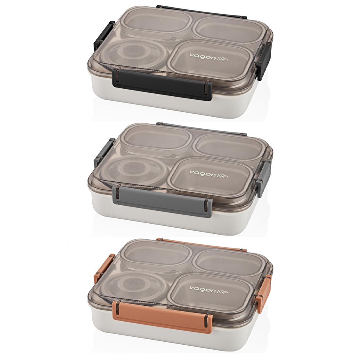 Vagon Life 1200ml Stainless Steel Lunch Box - Leakproof Bento Box with Compartments for Fresh Food Storage, Durable Metal Food Container by Beauty Care Bag