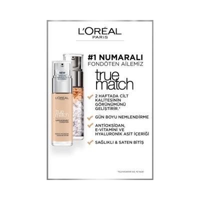 Loreal Paris True Match Foundation: 1N Ivory - Hyaluronic Acid & Vitamin E, Lightweight, Natural Look, SPF 17, Skin Tone Evener by Beauty Care Bag