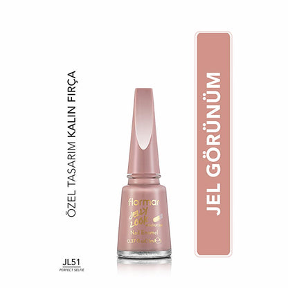 Flormar Jelly Look Nail Polish - High-Pigment, Gel Finish, Long Lasting | JL51 Perfect Selfie by Beauty Care Bag