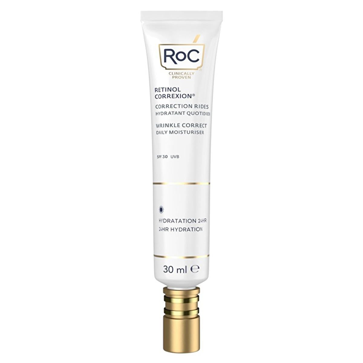 RoC Retinol Correxion: Anti-Wrinkle Day Cream SPF 30 - Reduce Wrinkles, Protect & Hydrate for Youthful Skin by Beauty Care Bag