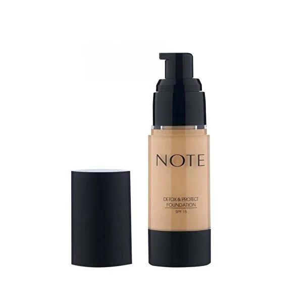 Note Detox & Protect Foundation Makeup - 03 Medium Beige, Antioxidant & Skin Protecting, Natural Satin Finish, Medium Coverage by Beauty Care Bag