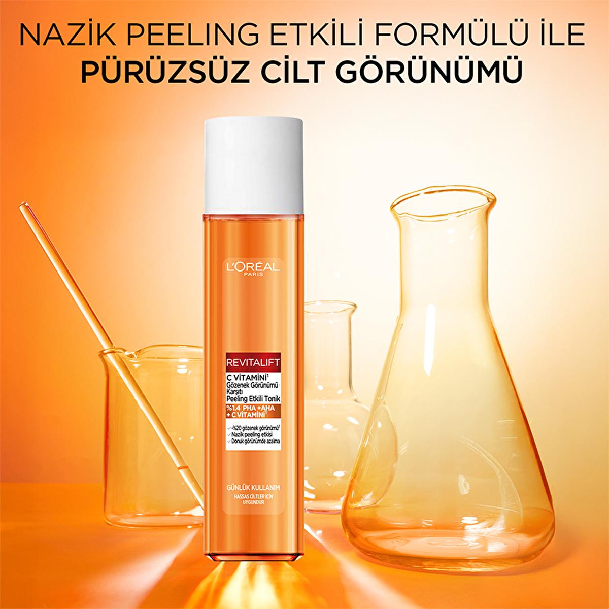 L'Oreal Paris Revitalift Vitamin C Toner: Exfoliating PHA AHA, Brightens Dull Skin & Minimizes Pores - Gentle & Effective by Beauty Care Bag