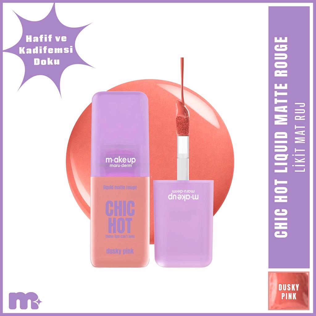 Maruderm Make Up Chic Hot Liquid Matte Lipstick Dusky Pink by Beauty Care Bag