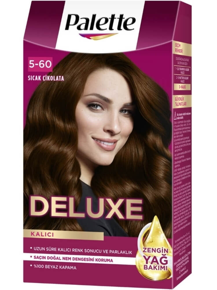 Palette Deluxe Hair Dye 5.60 Warm Chocolate for Vibrant Color by Beauty Care Bag
