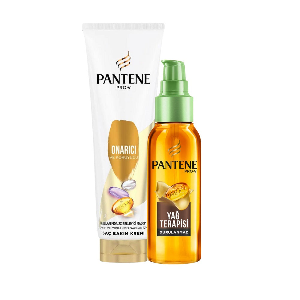 Pantene Argan Oil Elixir & Repairing Conditioner Set 375ml by Beauty Care Bag