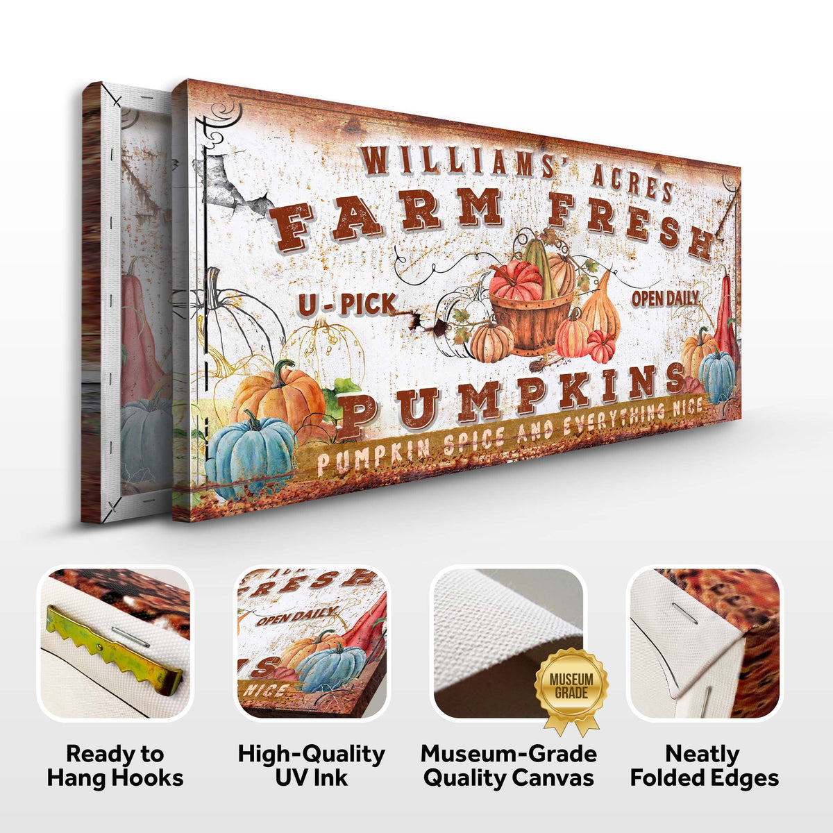 Farm Fresh Pumpkins Sign by Tailored Canvases