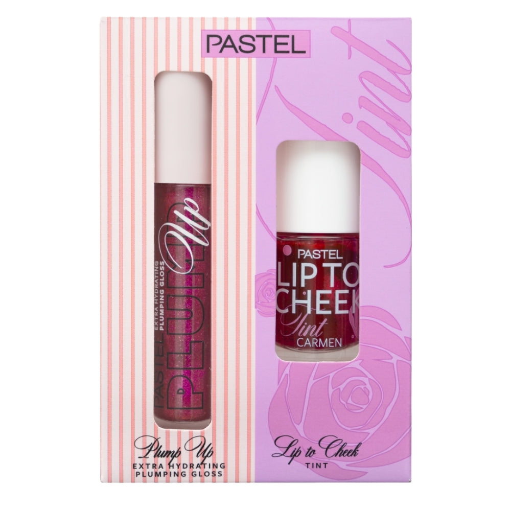 Pastel Plump Up Lip Gloss 207 & Lip To Cheek Tint Set by Beauty Care Bag
