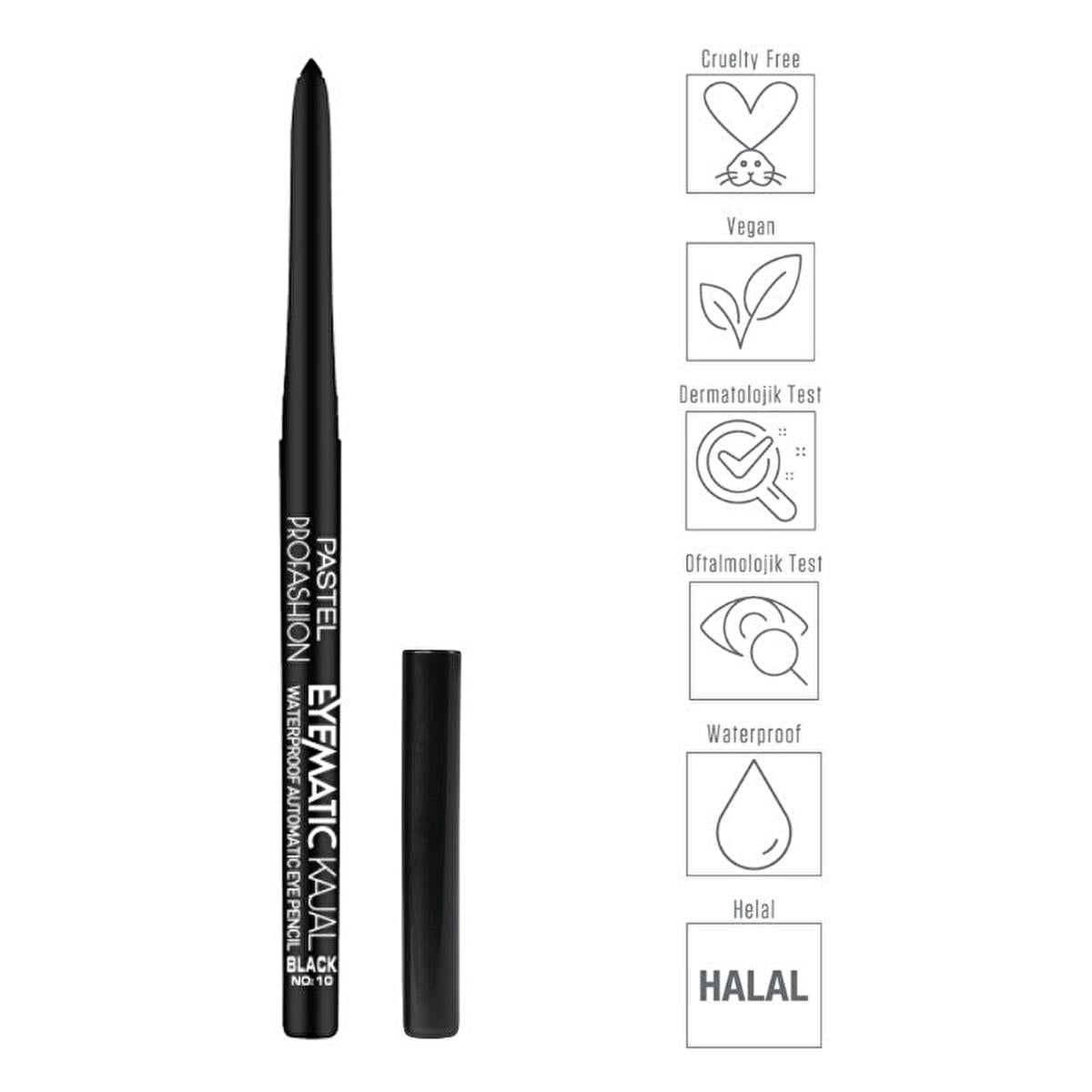 Pastel Profashion Eyematic Kajal Waterproof Automatic Eye Pencil - Long-Lasting, Smudge-Proof Eyeliner & Kajal for Sensitive EyesEyelinerTorqelo.com