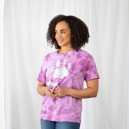 Paw Print Boysenberry Tie-Dye T-ShirtShort Sleeve Tees & PolosTorqelo.com