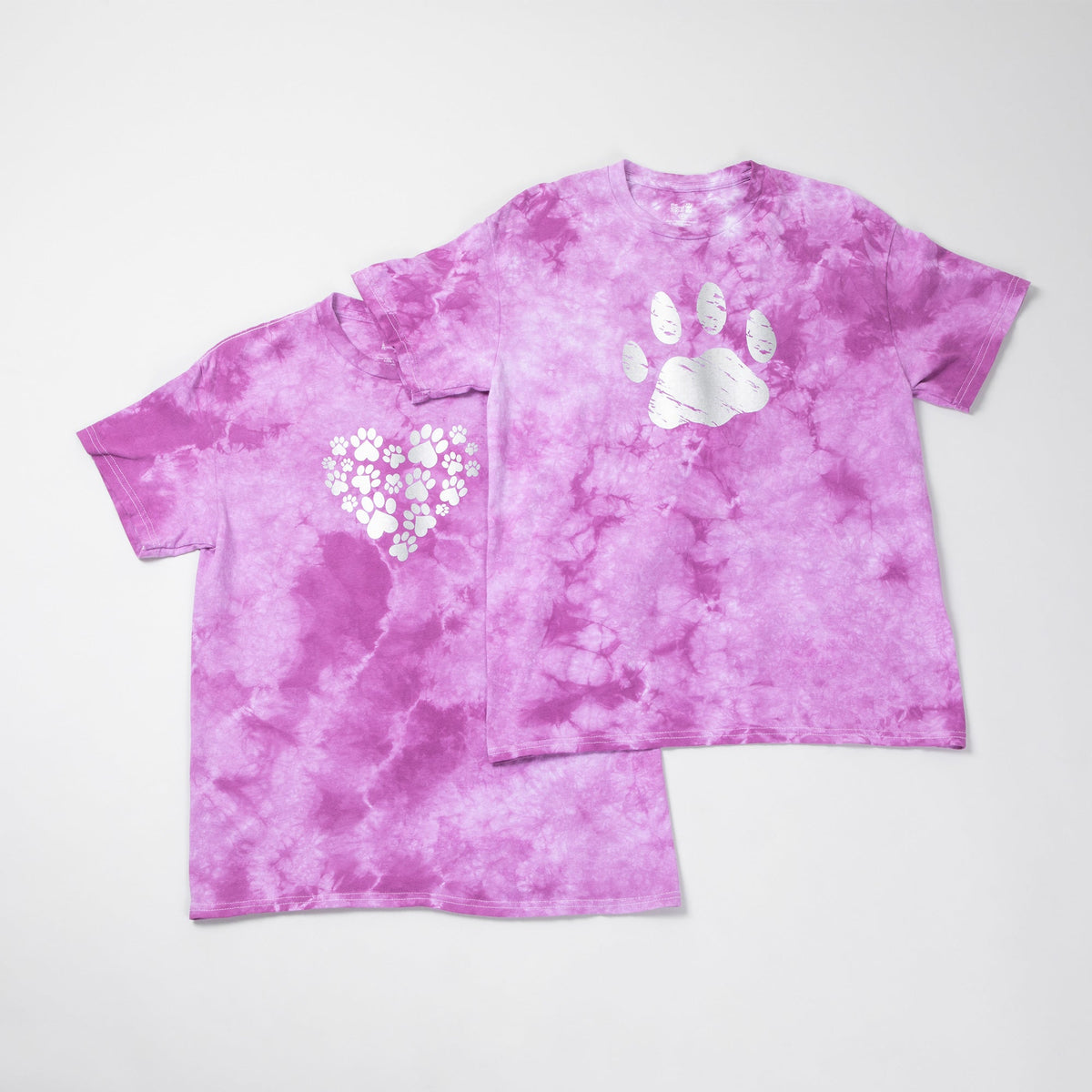 Paw Print Boysenberry Tie-Dye T-ShirtShort Sleeve Tees & PolosTorqelo.com