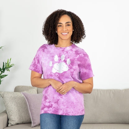 Paw Print Boysenberry Tie-Dye T-ShirtShort Sleeve Tees & PolosTorqelo.com