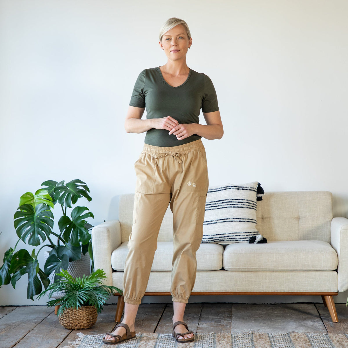Paw Print Khaki JoggersPants & LeggingsTorqelo.com