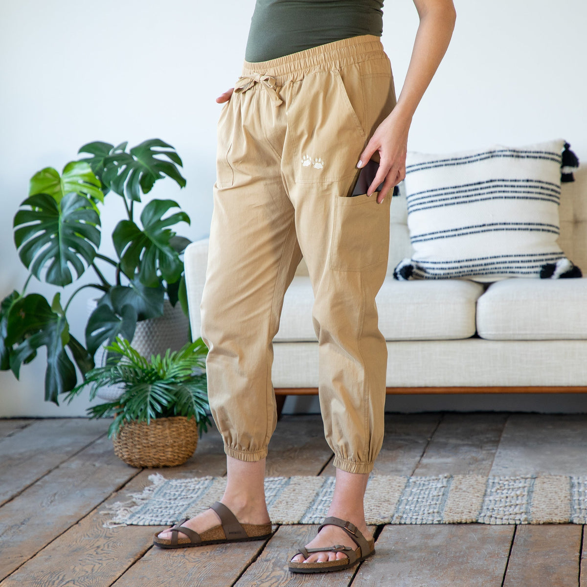 Paw Print Khaki JoggersPants & LeggingsTorqelo.com
