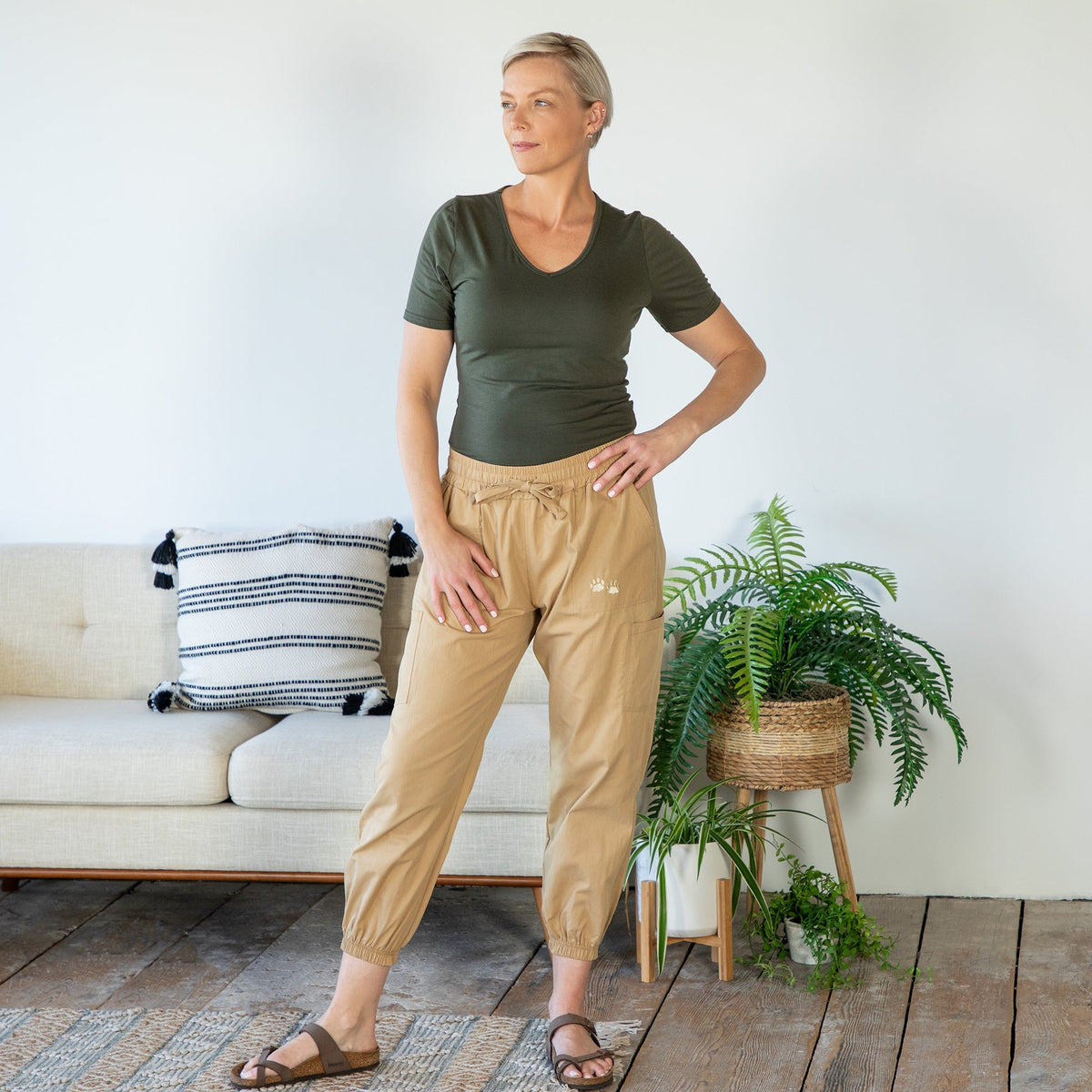 Paw Print Khaki JoggersPants & LeggingsTorqelo.com