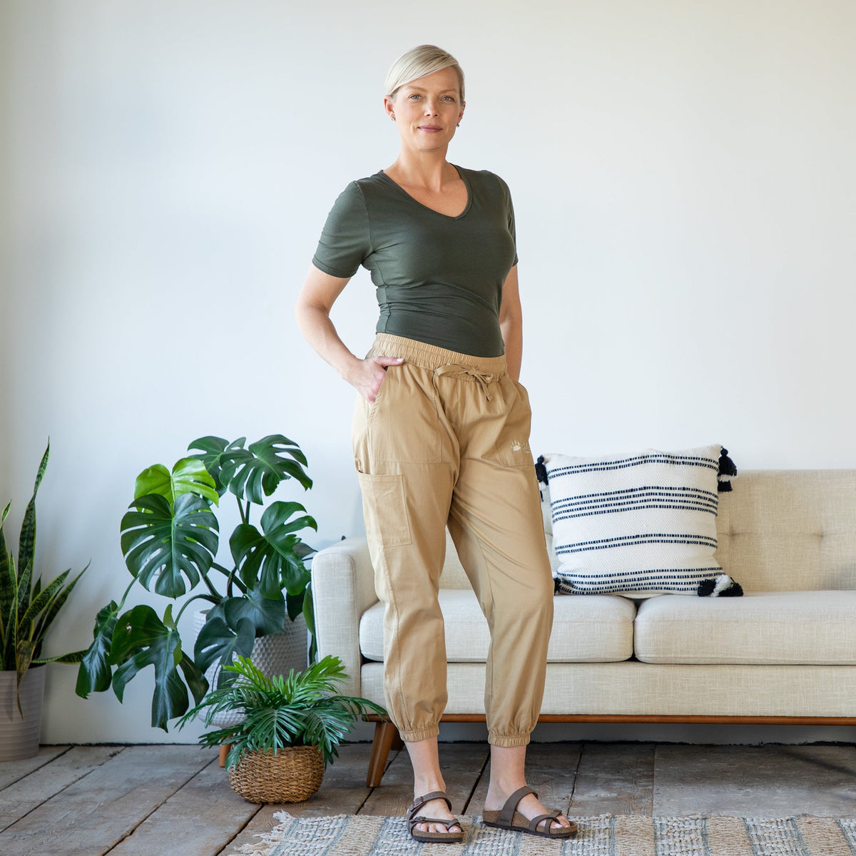 Paw Print Khaki JoggersPants & LeggingsTorqelo.com
