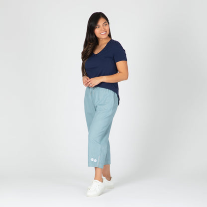 Paw Print Zipper-Hem Denim Capri PantsPants & LeggingsTorqelo.com