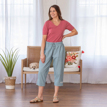 Paw Print Zipper-Hem Denim Capri PantsPants & LeggingsTorqelo.com