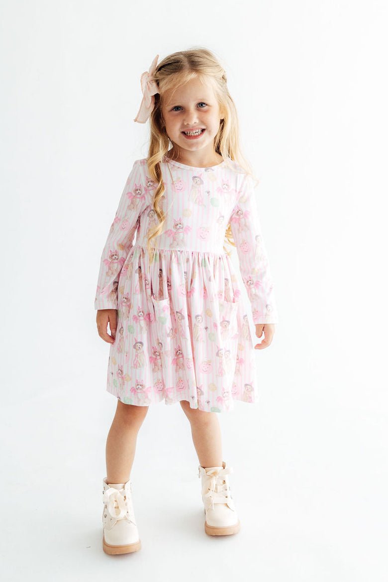 Pawsitively Spooky L/S Pocket Twirl DressTwirl Dress - L/S - PocketTorqelo.com