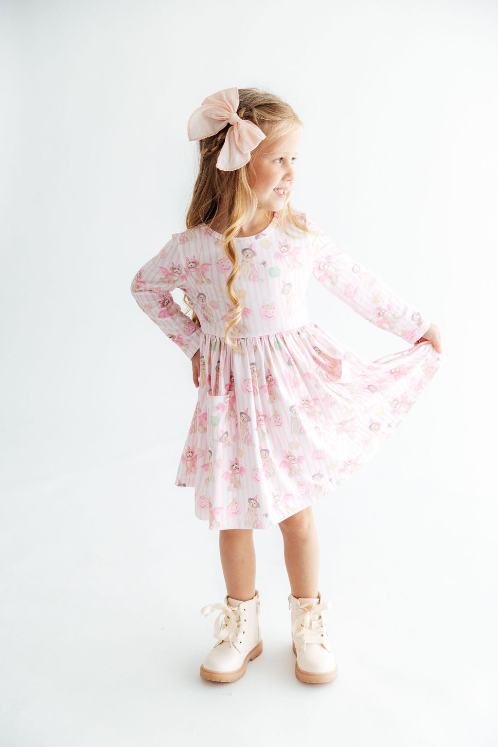 Pawsitively Spooky L/S Pocket Twirl DressTwirl Dress - L/S - PocketTorqelo.com