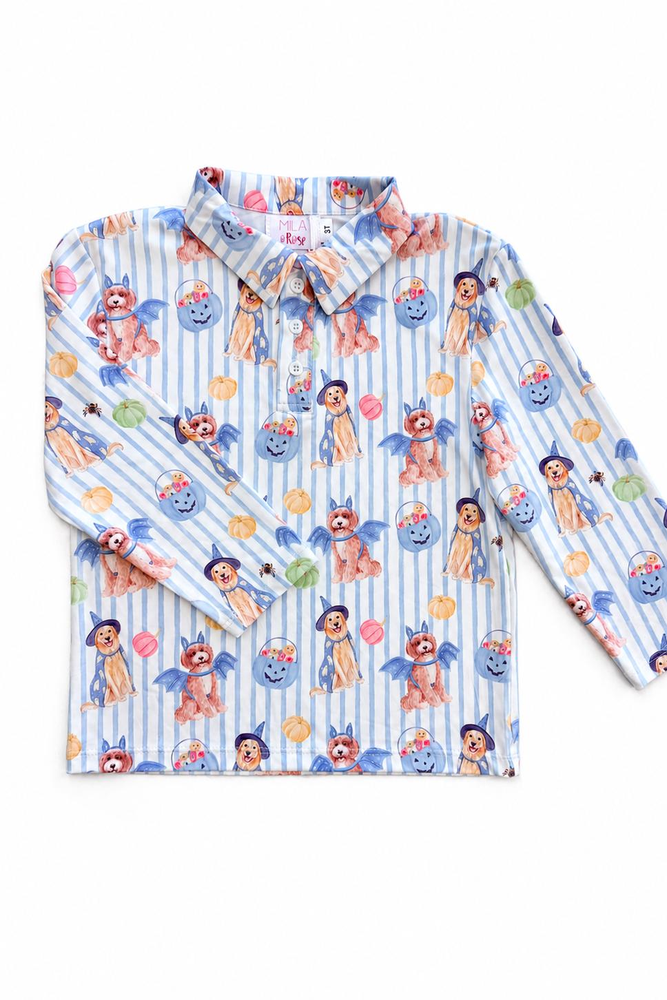Pawsitively Spooky L/S PoloBoys Polo - L/STorqelo.com