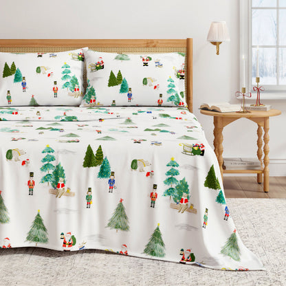 Turkish Cotton Christmas Flannel Sheet Set - Whittaker Collection by Great Bay Home