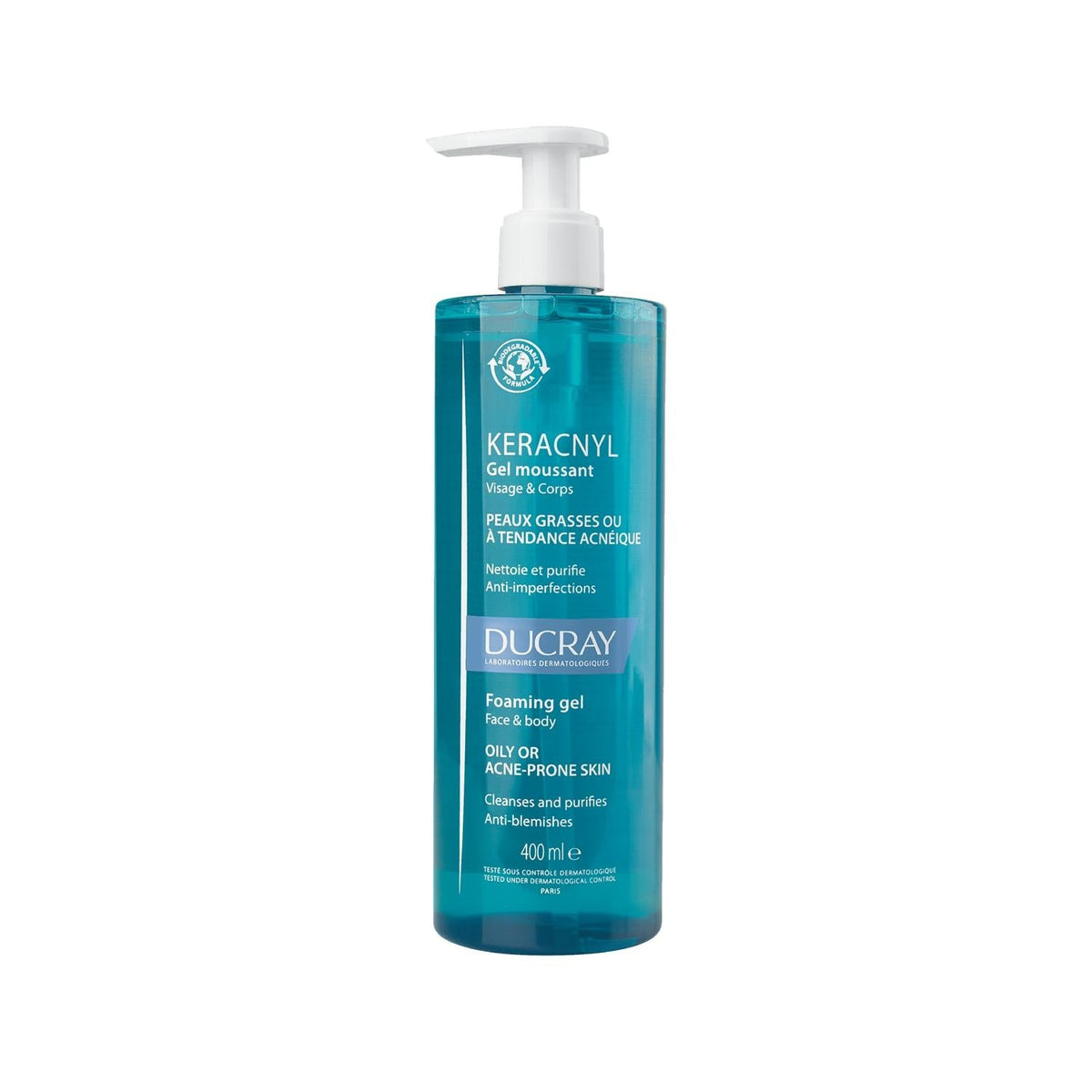 Ducray Keracnyl cleansing gel for oily skin, 400ml
