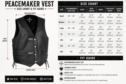 Legendary Peacekeeper Vintage Leather Gun-Pocket Vest by Legendary USA