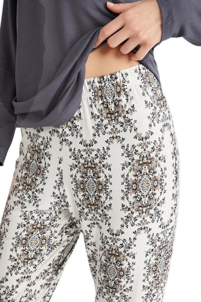 Penye Mood 9716 Women's Pajama Set in Anthracite by Beauty Care Bag