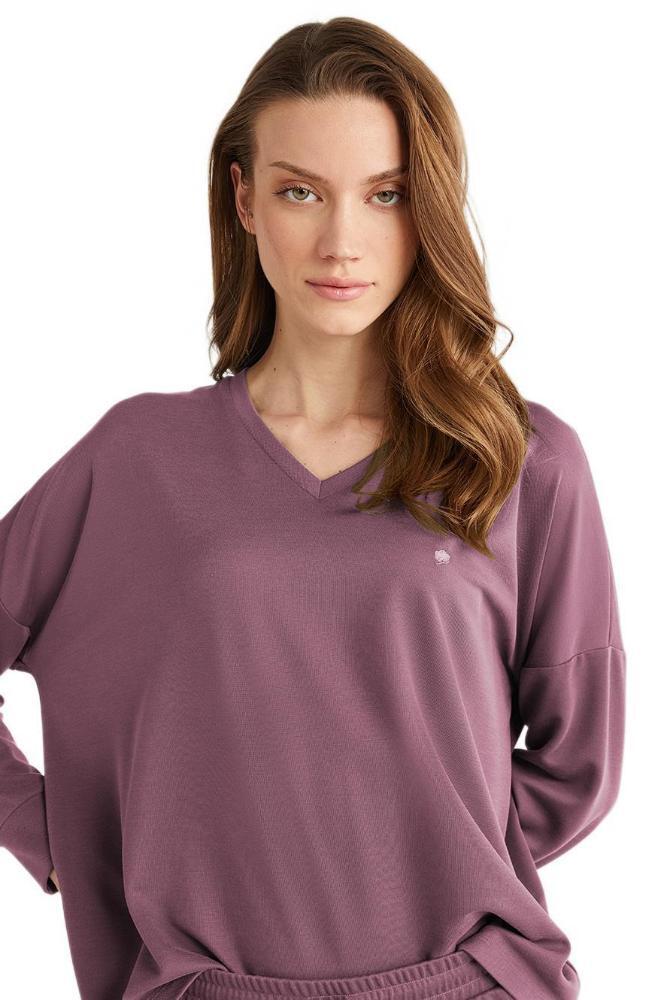Penye Mood 9721 Women's Soft Knit Pajama Set in Pink by Beauty Care Bag