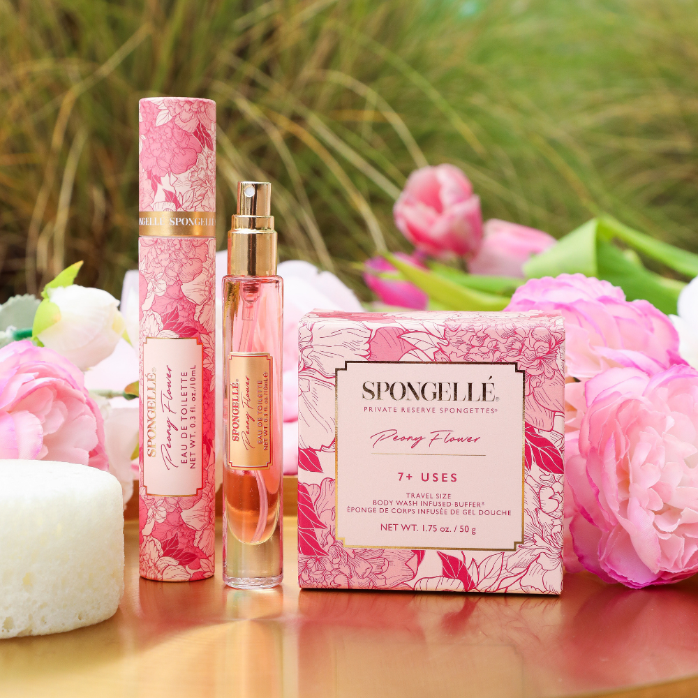 Peony Flower Eau de Toilette & Travel SpongetteBath Gift SetTorqelo.com