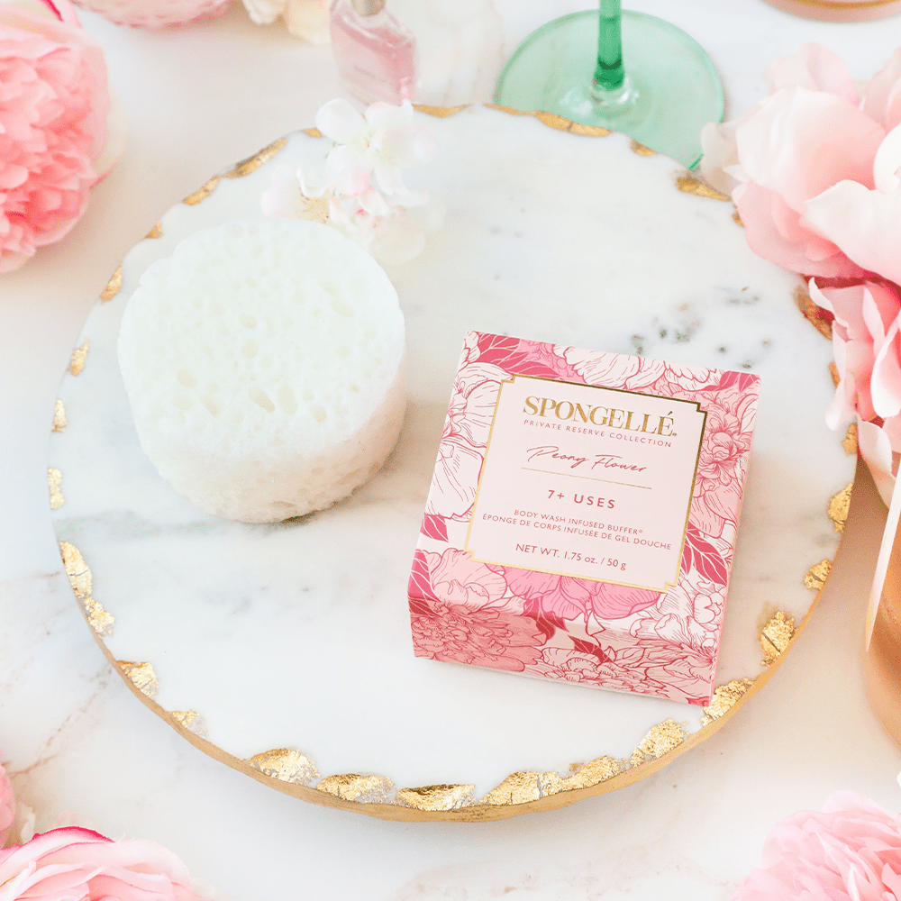 Peony Flower | SpongetteBody Wash Infused BufferTorqelo.com