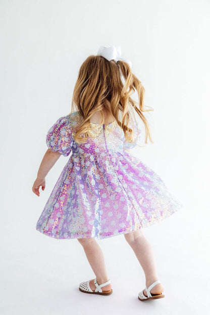Periwinkle Heart Puff Sleeve Sequin DressSequin Dress - Puff SleeveTorqelo.com