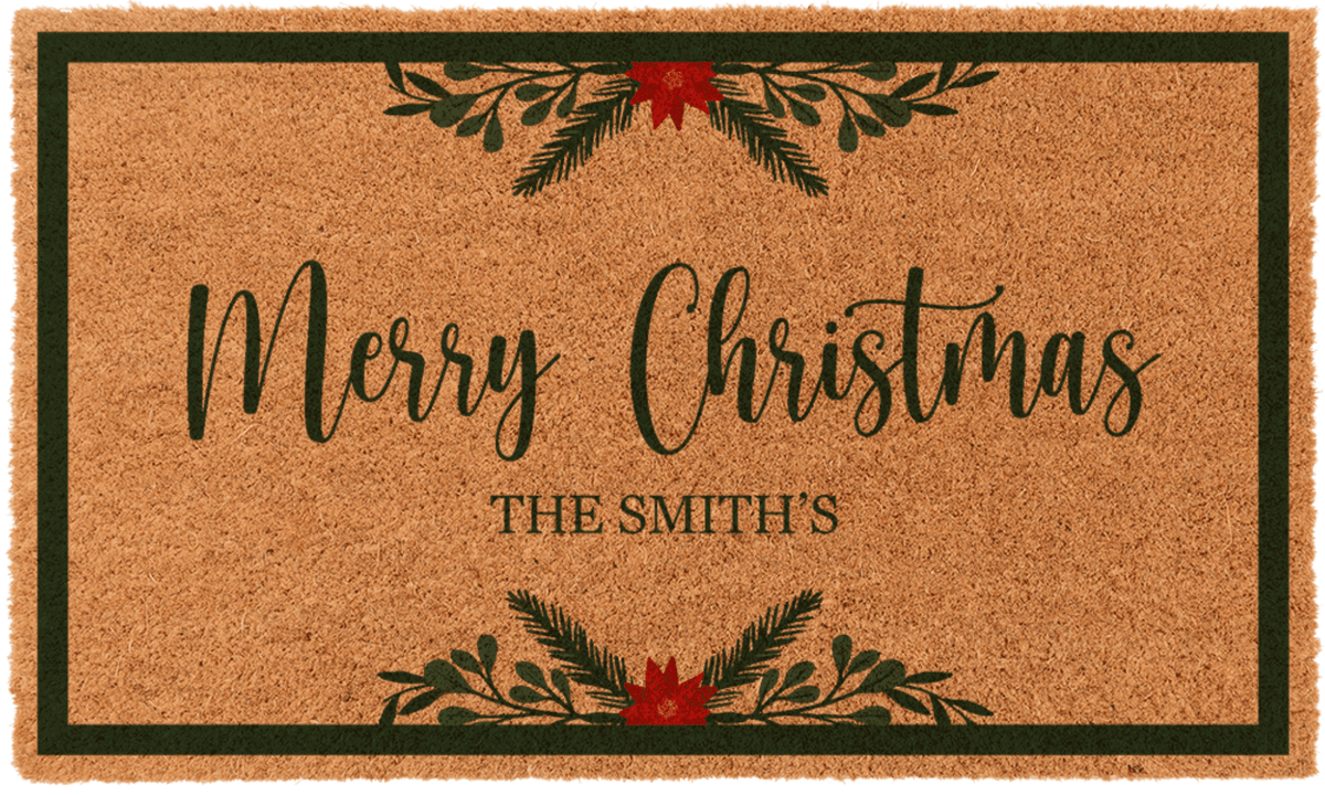 Personalized Bordered Christmas DoormatPERSONALIZED DOORMATSTorqelo.com