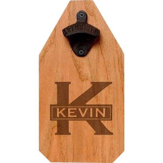 Personalized Bottle Opener Wood Sign - Rustic Groomsmen Gift by Joyful Moose