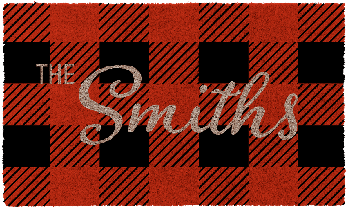 Personalized Checkered Christmas DoormatTorqelo.com